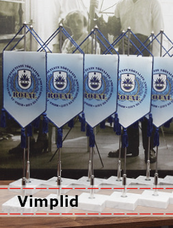 Prinditud lauavimplid alusega